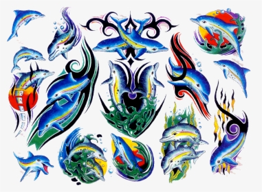 Dolphin-tattoos2   Src Data, HD Png Download, Transparent PNG
